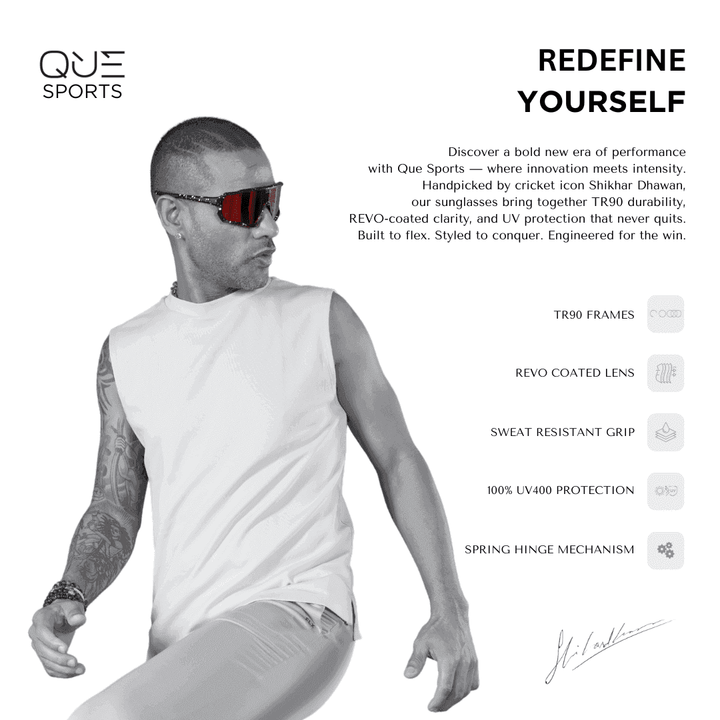 QUE LITE (TR90) - ADJUSTABLE NOSEPAD | ANTI-SLIP TEMPLE DESIGN | SPRING HINGE MECHANISM