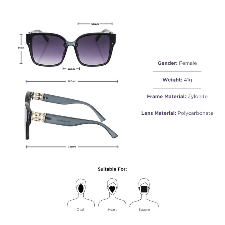 QUE GLAM GAZE - OVERSIZED - Wayfarer - Que Universe